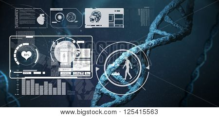 Fitness interface against image of a dna