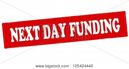 Rubber stamp with text next day funding inside vector illustration
