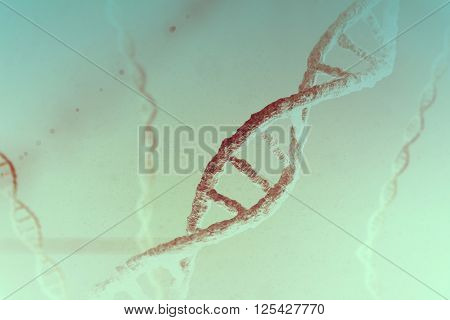 Image of a dna against blue background