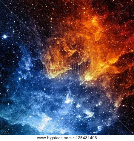 Galaxy. Contrast of color - Elements of this Image Furnished by NASA