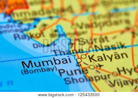 Mumbai (bombay), City In India On The Map