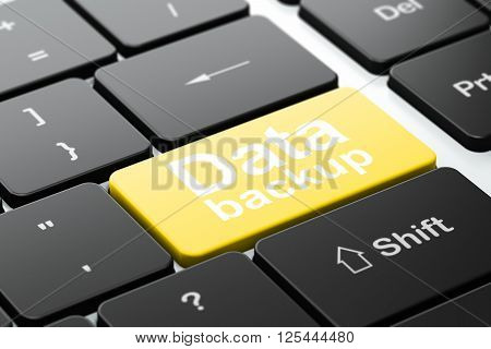 Data concept: Data Backup on computer keyboard background