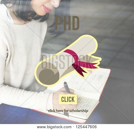 PhD Doctor of Philosophy Degree Education Graduation Concept