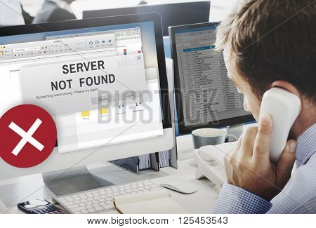Server Not Found Error Inaccessible Concept
