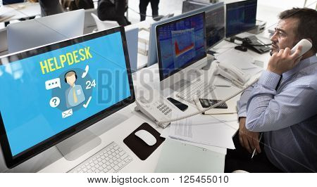 Helpdesk Customer Support Communication Enquiry Concept
