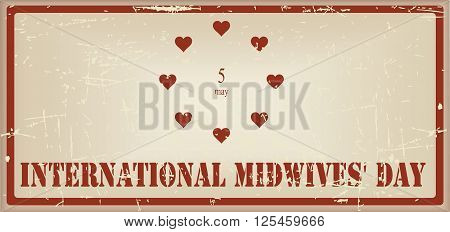 Vintage banner to the event International Midwives' Day. Vector illustration.