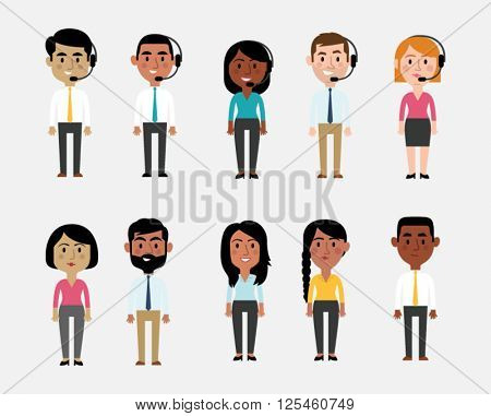 Illustration Of Characters Depicting Office Occupations