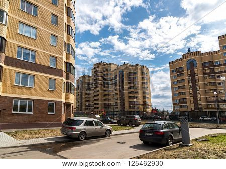 Andreevka, Russia - April 11.2016. The residential complex Uyutniy
