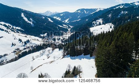 Ski Area Dienten  Hochkonig, Austria Alps In Winter