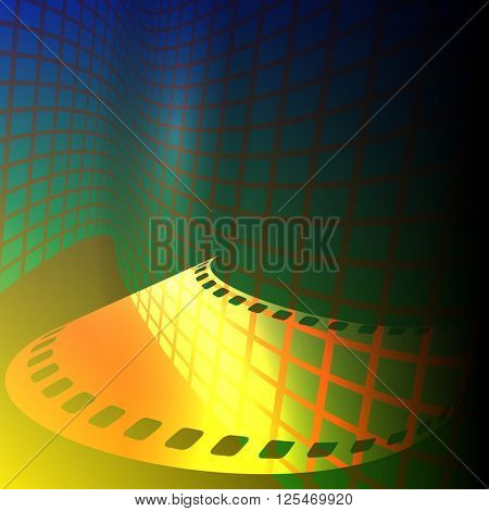 Dark blue geometric abstract vector background with yellow film