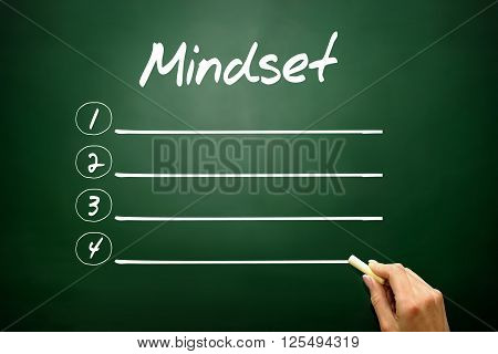 Hand Drawn Mindset Blank List Concept On Blackboard..hand Drawn Mindset Blank List Concept On Blackb