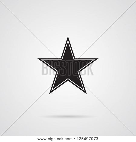 Vector Star Dark Gray Flat Icon over wnite. Element for logo, web, app and other projects.
