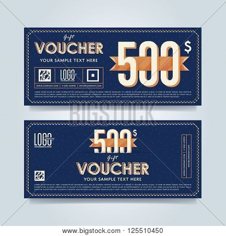 Voucher design. Discount coupon. Special offer voucher. Layout voucher. Voucher background. Sale voucher coupon. Voucher. Gift voucher template. Discount voucher. Gift certificate. Sides of gift voucher. Gift coupon template. Vector voucher template.