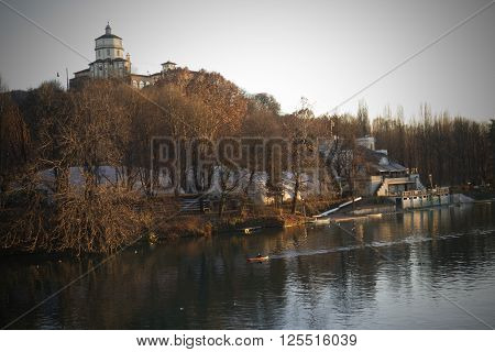 Cappuccini Mount and Po River in Turin Italy