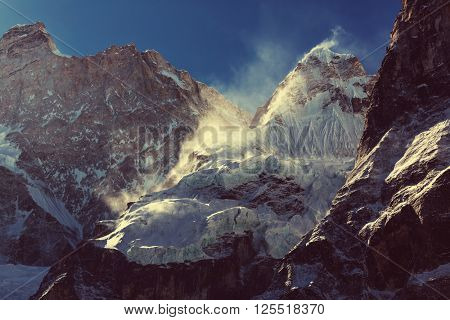 Scenic view of Jannu peak, Kanchenjunga Region, Himalayas, Nepal.