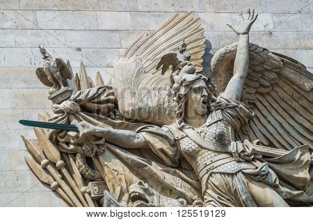 Paris France 20 April 2014 The Arc de Triomphe is one of the most famous monuments in Paris