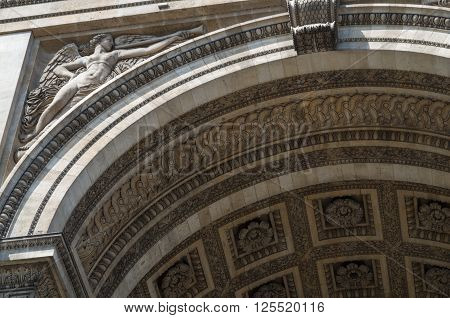 Paris France 20 April 2014 The Arc de Triomphe is one of the most famous monuments in Paris