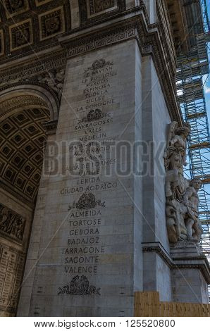 Paris France 20 April 2014 The Arc de Triomphe is one of the most famous monuments in Paris