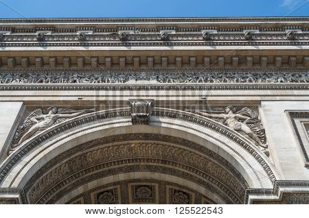 Paris France 20 April 2014 The Arc de Triomphe is one of the most famous monuments in Paris