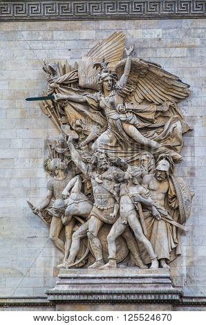 Paris France 20 April 2014 The Arc de Triomphe is one of the most famous monuments in Paris