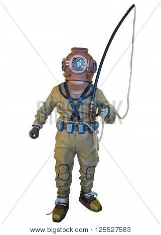 Diving suit equipment isolated over white background