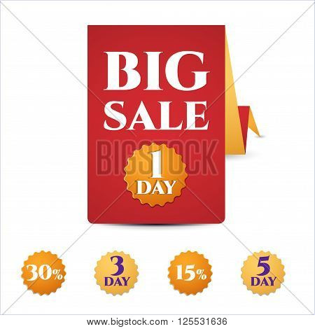 banner template discounts on a white background. big sale, only today, 5 day. isolated. Sale and special offer.