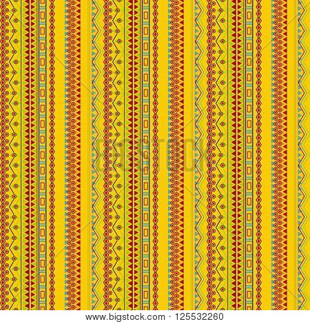 Vector seamless texture. Tribal geometric striped pattern. Mexican ornamental style. Ethnic native american indian ornaments