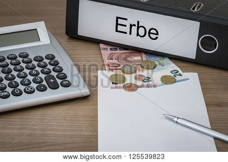 Erbe Written On A Binder
