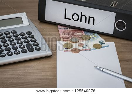 Lohn Written On A Binder