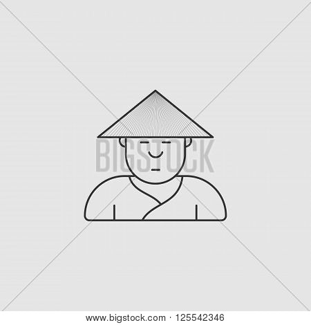 contour icon simpotichny with hipster haircut and a waistcoat