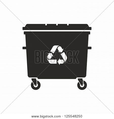 Wheelie bin icon. Plastic container for waste.