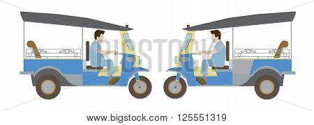 Tuk Tuk in Bangkok of Thailand Vector
