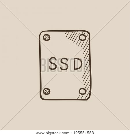 Solid state drive sketch icon.