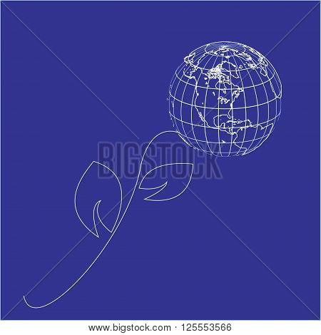 The globe is a symbol of our planet Earth in the form of a symbolic flower plant which all the inhabitants of the Earth protect and defend