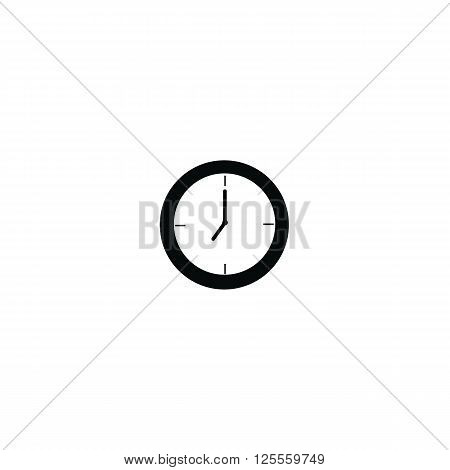 Clock at 8 a.m morning or 8 p.m. black color isolated on white background