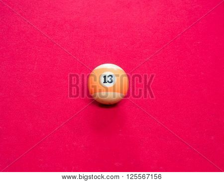 Game of american billiards played on a billiard table for two persons