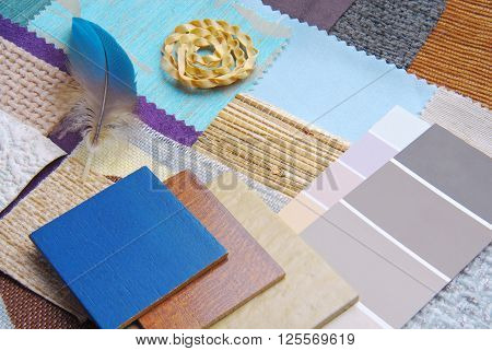 close up of the color harmonisation for interior