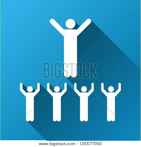 Religious Sect vector toolbar icon for software design. Style is a white symbol on a square blue background with gradient long shadow.