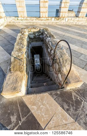 Detail Of Pope Luna's  Castle In Peniscola, Valencia Province, Spain. In This Castle Lived The Last