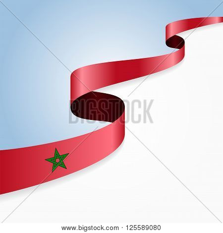 Moroccan flag wavy abstract background. Vector illustration.