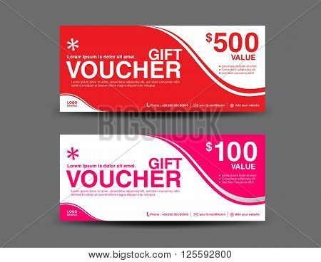 Gift Voucher template coupon design ticket vector illustration