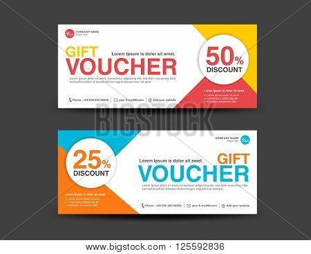 Discount Voucher template coupon design ticket Voucher template