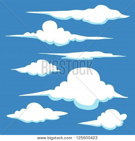 Collection of hand drawn clouds in different shape and sizes vector stock