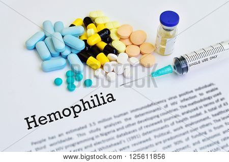 Syringe with drugs for hemophilia disease treatment