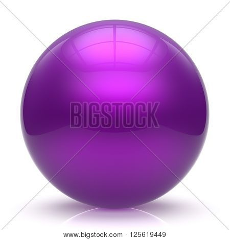 Purple sphere ball balloon button round basic circle geometric shape solid figure simple minimalistic element single shiny glossy sparkling object blank atom icon. 3d render