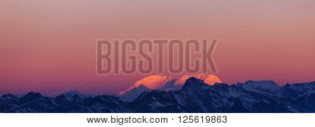 Scenic view of mountains, Kanchenjunga Region, Himalayas, Nepal.