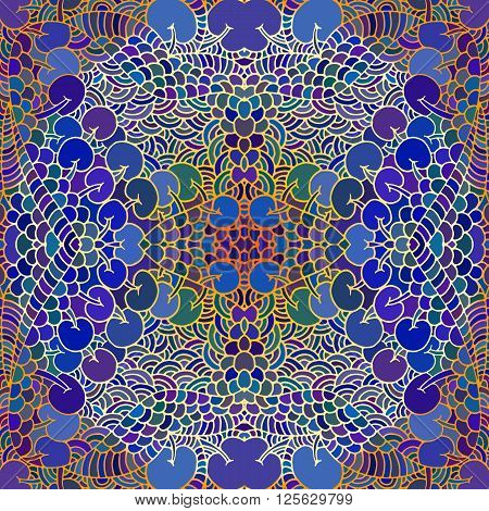 Seamless floral abstract hand drawn vector background pattern