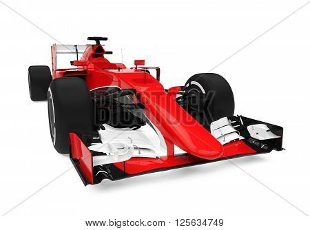 Formula One Race Car isolated on white background. 3D render