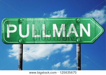 pullman road sign on a blue sky background