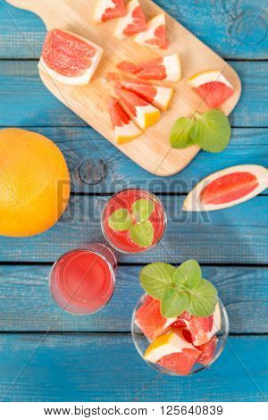 Orange And Grapefruit Juice In Glass